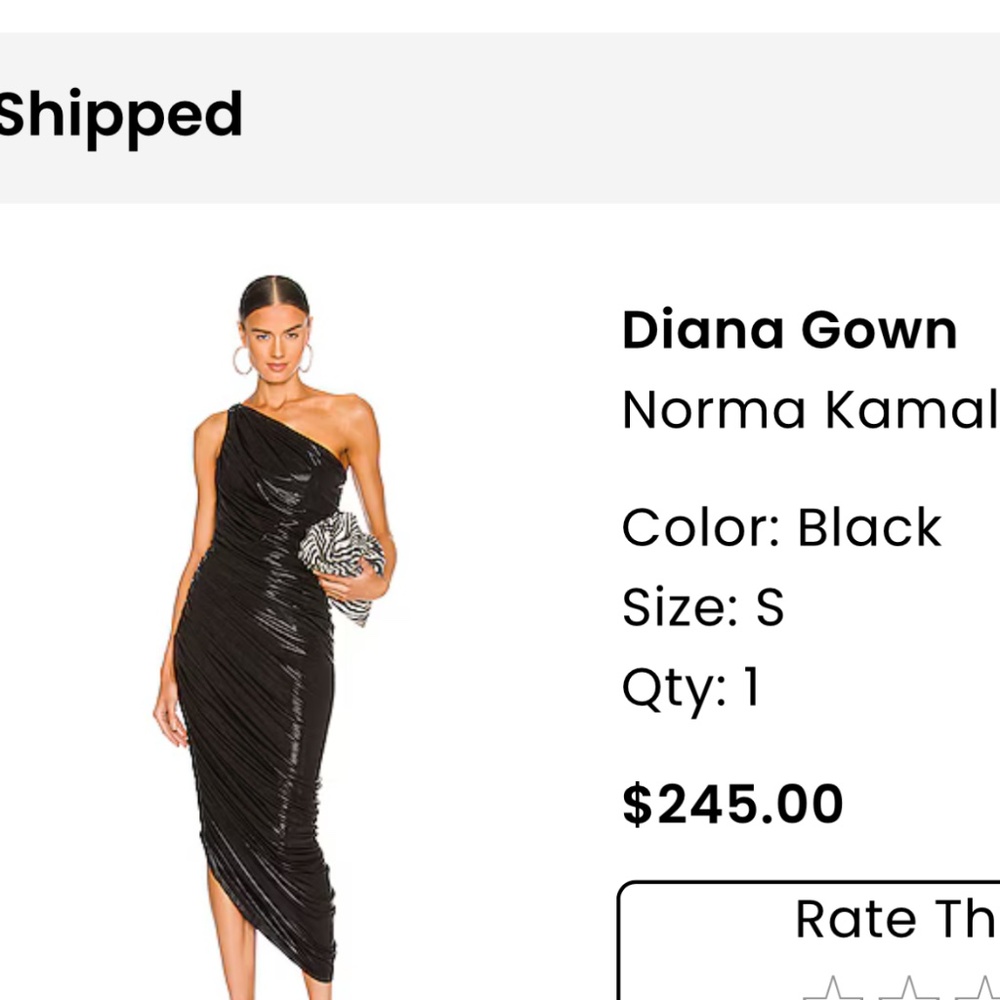 Norma Kamali Black One Shoulder Dress